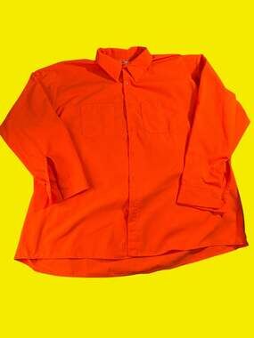 Red Kap Men's SS14OR Industrial Long Sleeve Work Shirt - Blaze Orange, 3XL